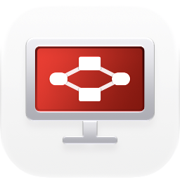The Glass Project icon: a silver display whose red screen shows a small schedule chart, two tasks between a start and an end.
